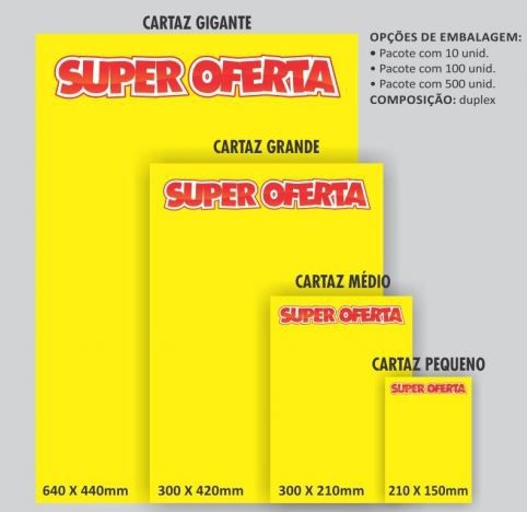 Cartaz Para Marcacao Oferta Medio 30X21Cm. Amarelo Grespan