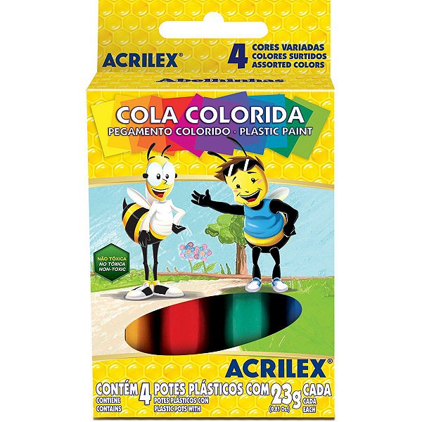 Cola Colorida Estojo Com 04 Cores 23G Acrilex