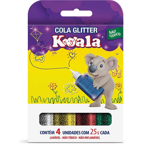Cola Com Glitter Koala 4 Cores Delta