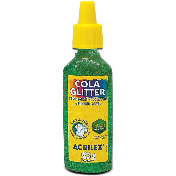 Cola Com Glitter Tubo 23G. Verde Acrilex