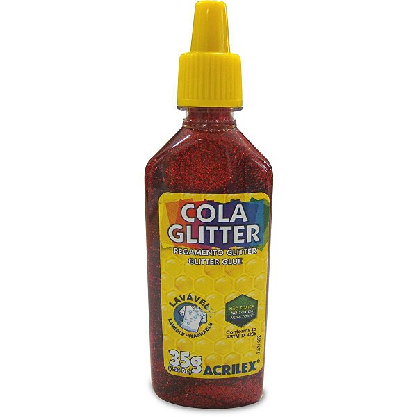 Cola Com Glitter Tubo 35G. Vermelho Acrilex
