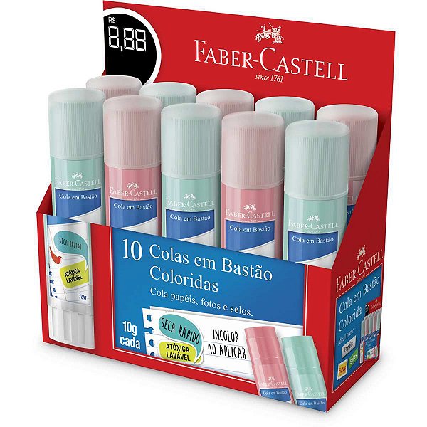 Cola Em Bastao Tons Pastel 10G. Sort. Faber-Castell