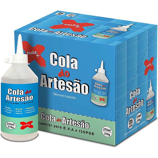 Cola Para Artesanato Artesao Silicone Liquido 250Ml Make+