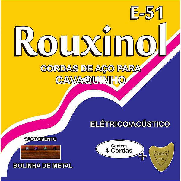 Encordoamento P/cavaquinho Eletrico/acustico Rouxinol