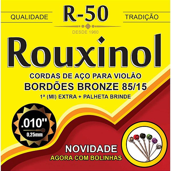 Encordoamento P/violao Aço Bronze 85/15 C/bo Rouxinol