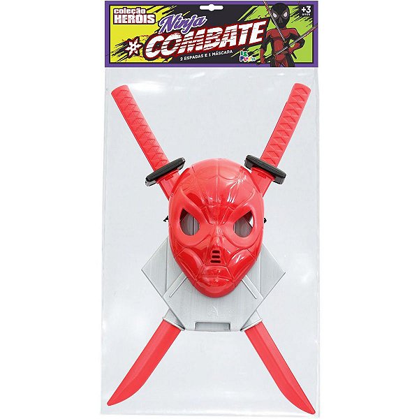 Fantasia Acessório Ninja Combate C/ Mascara 62Cm Leplastic