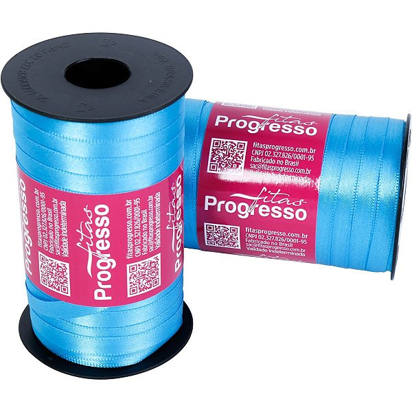 Fita De Cetim 07Mm 100M. Azul Turqueza 213 Fitas Progresso