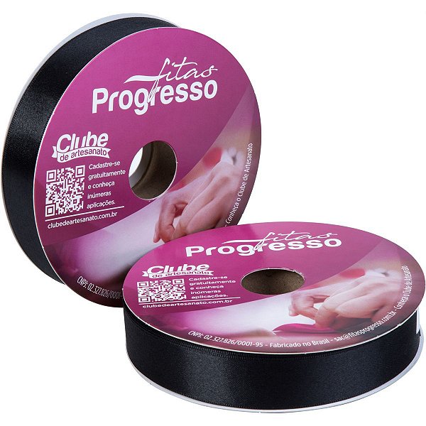 Fita De Cetim 22Mm 50M. Preto 219 Fitas Progresso