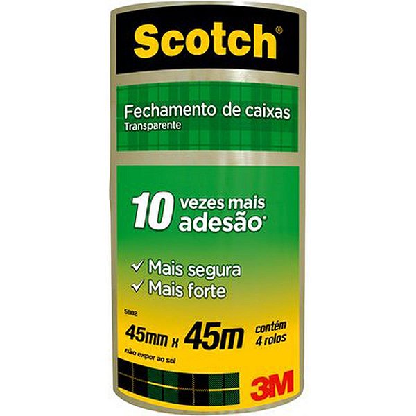 Fita Para Empacotamento Scotch 5802 Transp. 45Mmx45M. 3M