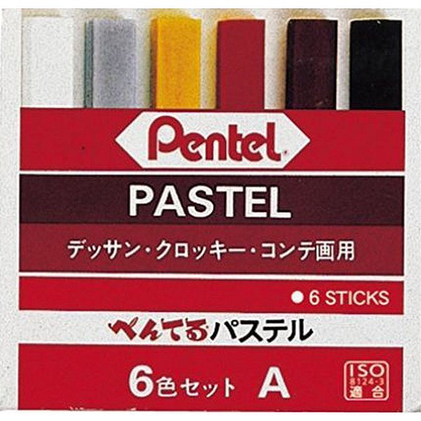 Giz Pastel Seco 6Cores Basicas Pentel