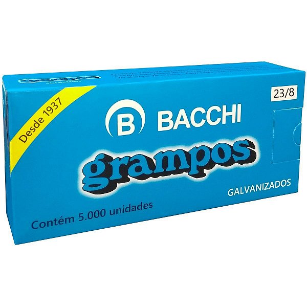 Grampo Para Grampeador 23/8 Galvanizado 5000 Grampos Bacchi