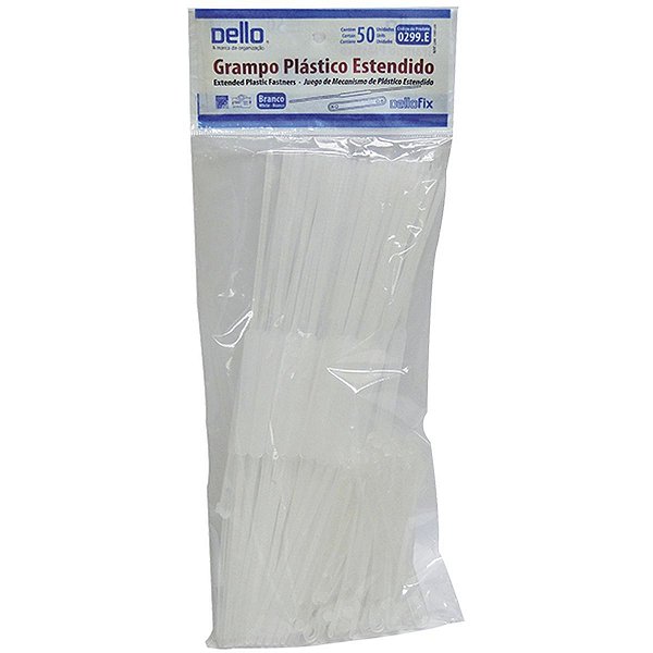 Grampo Trilho Plastico Dellofix Estendido Branco Dello