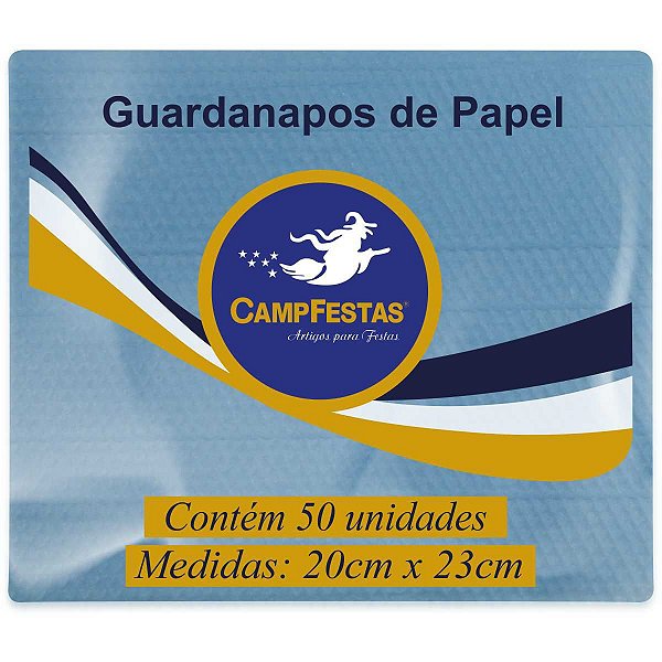 Guardanapo De Papel Azul Claro 20X23Cm 50F Campfestas