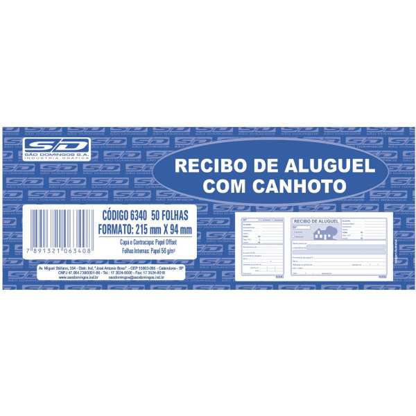 Impresso Recibo Aluguel Com Canhoto 50F Sao Domingos