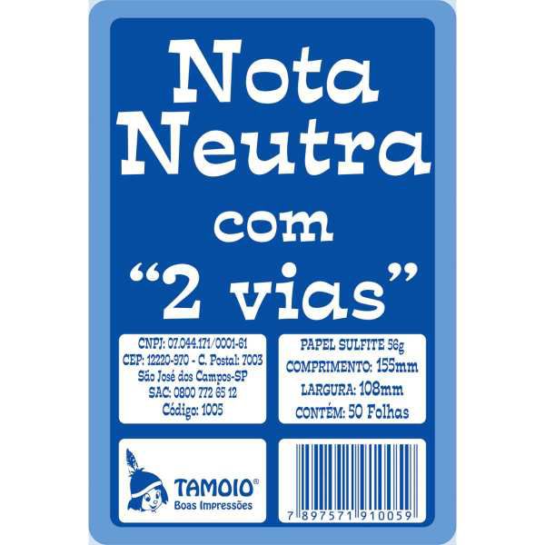Impresso Talao Nota Neutra 1/32 25X02Fls.2Via Tamoio