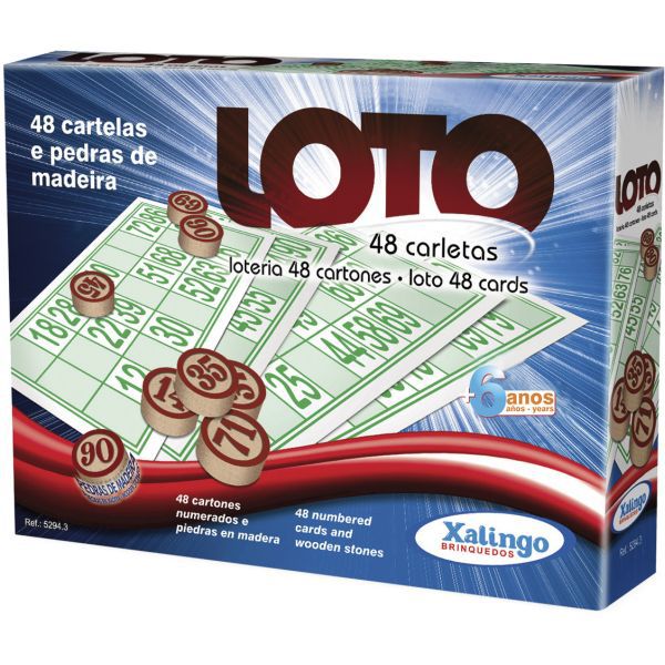 Jogo De Bingo Loto 48 Cartelas C/pedra Madei Xalingo