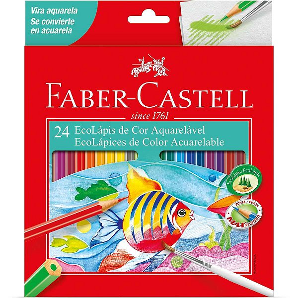 Lapis De Cor Aquarelavel Ecolapis 24 Cores Faber-Castell