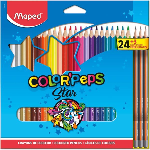 Lapis De Cor Triangular Color Peps 24 Cores+3Lapis Pr Maped