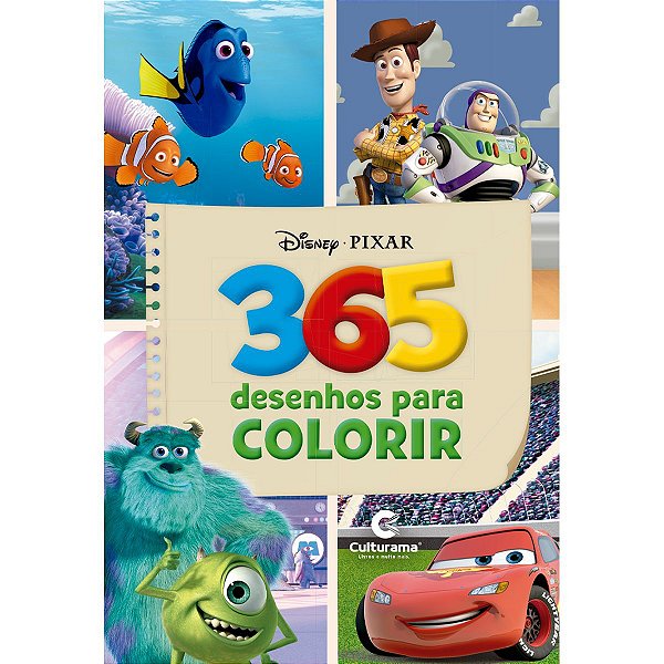 Livro Infantil Colorir Disney Pixar 365 Desenhos P/co Culturama