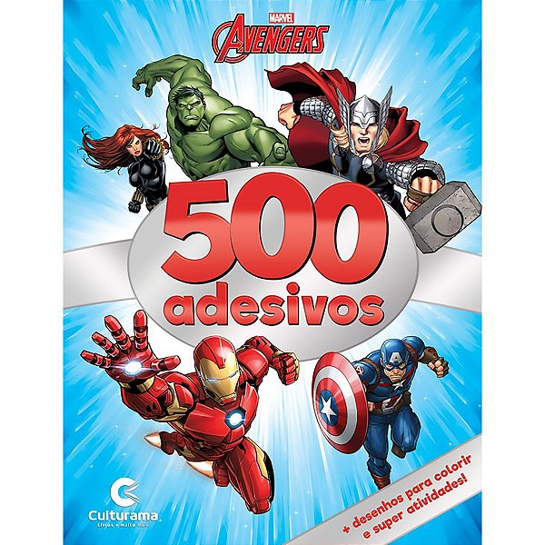 Livro Infantil Colorir Vingadores 500 Adesivos 44Pgs Culturama