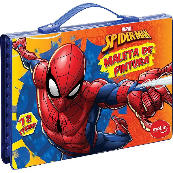 Maleta Para Pintura Licenciada Spider-Man Plast 72 Itens Sor Molin