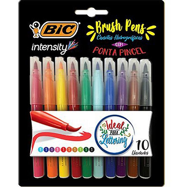 Marcador Artistico Intensity Brush Pens 10 Cores Bic
