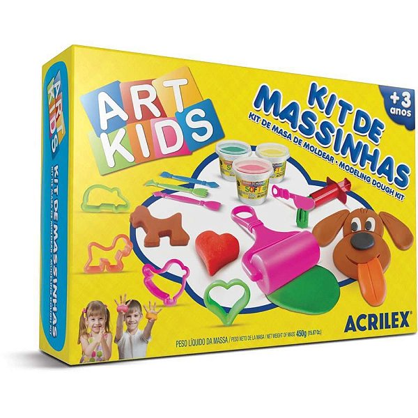 Massa Para Modelar Criativa Art Kids 4 450G.c/acessorios Acrilex