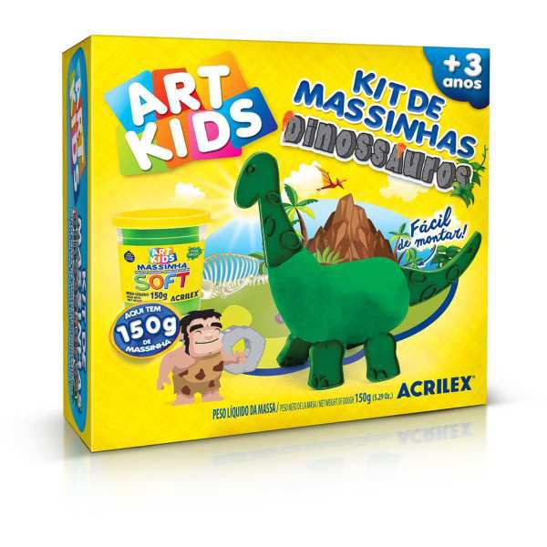 Massa Para Modelar Criativa Art Kids Dinossauro 1 Verde Acrilex