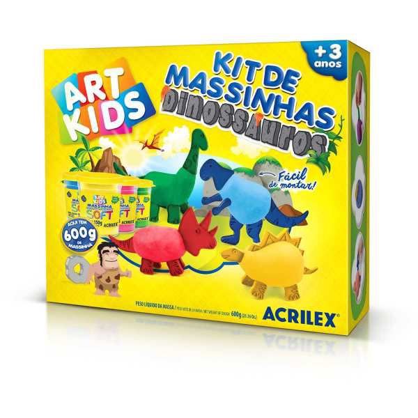 Massa Para Modelar Criativa Art Kids Dinossauro Familia Acrilex
