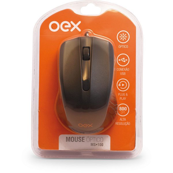 Mouse Optico Usb 800Dpi 3Botoes Preto Newex