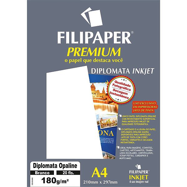 Papel A4 Diplomata Premium Branco 180G. Filiperson
