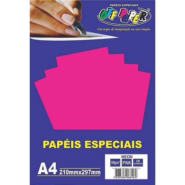 Papel A4 Neon Pink 180G. Off Paper