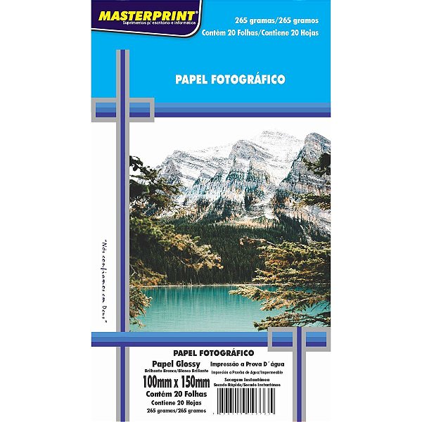 Papel Fotografico Inkjet 10X15Cm Glossy 265G Masterprint