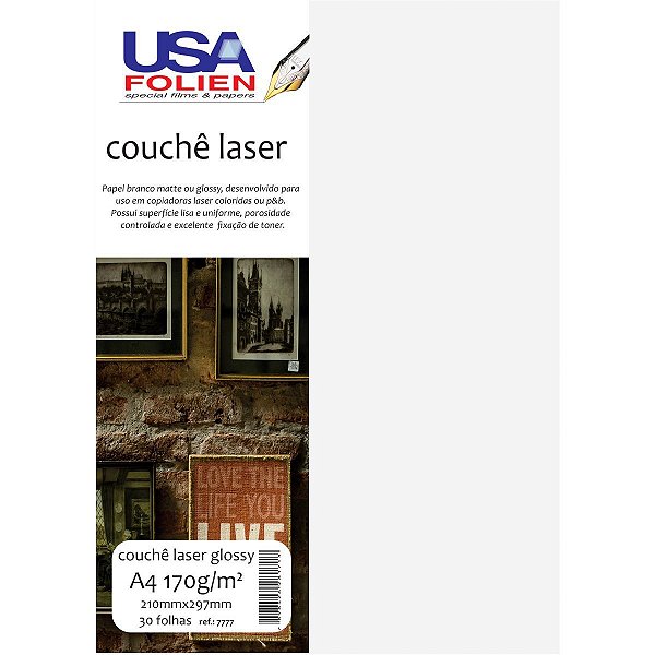 Papel Fotografico Laser A4 Glossy Couche 170G Usa Folien