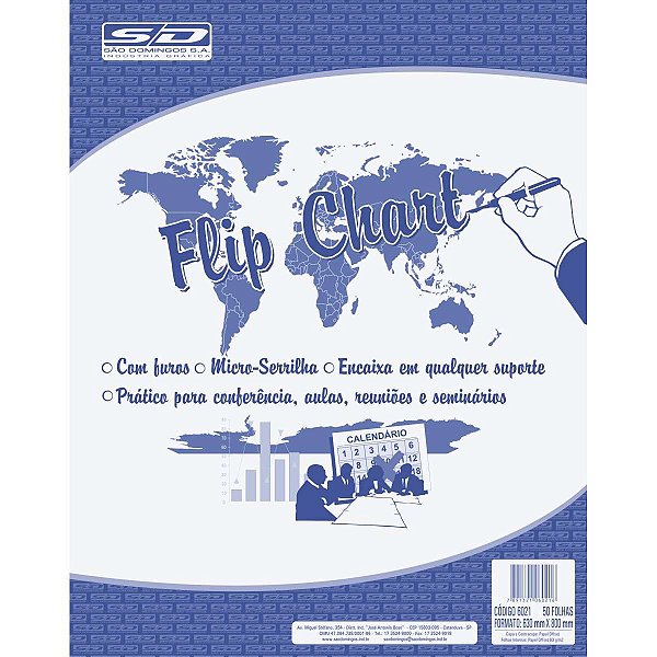 Papel Para Flip-Chart Microserrilhado 63X80 63G.50Fl Sao Domingos