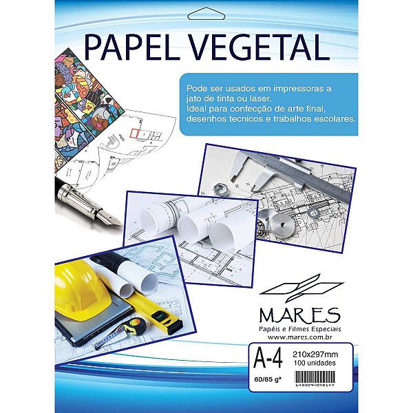 Papel Vegetal A4 60/65G. 210X297Mm Mares