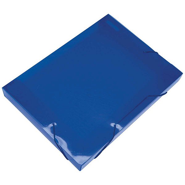 Pasta Aba Elastica Plastica Oficio 40Mm Azul Soft Polibras