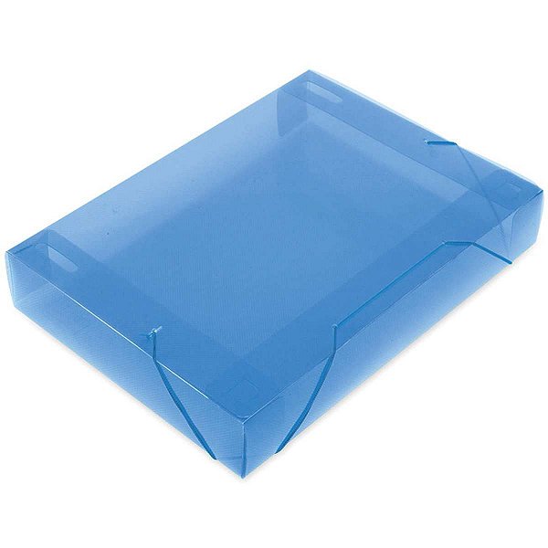 Pasta Aba Elastica Plastica Oficio 55Mm Azul Soft Polibras