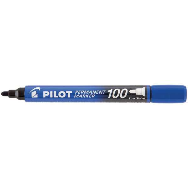 Pincel Marcador Permanente Sca 100 Ponta Redonda Azul Pilot
