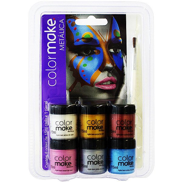 Pintura Facial Cremosa Metalica 6 Cores Colormake