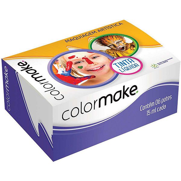 Pintura Facial Tinta Liquida Kids 6Cores 15Ml Colormake