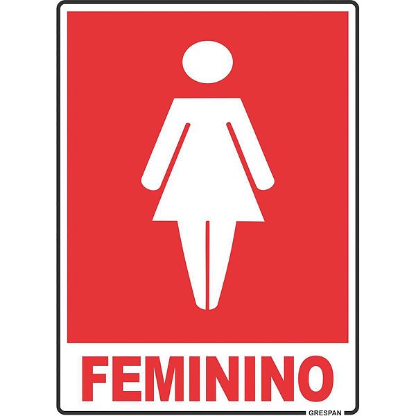 Placa De Sinalizacao Feminino 15X20Cm. Grespan