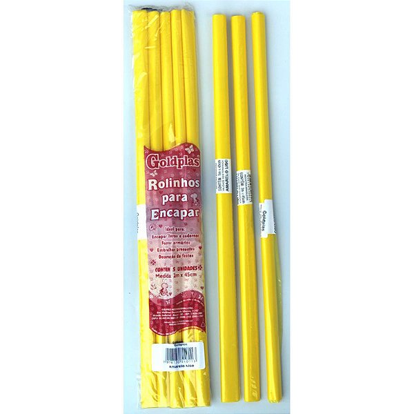 Plastico Para Encapar 2M 45Cm Amarelo Goldplas