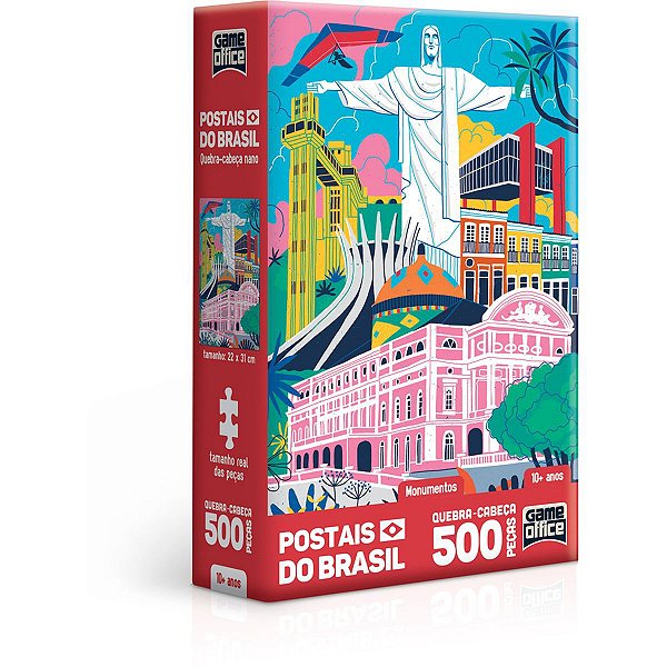 Quebra-Cabeca Cartonado Postais Brasil Monumentos 500P Toyster