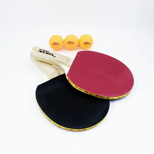 Raquete Para Ping Pong Conj. 2Raquetes+3Bolas Belfix
