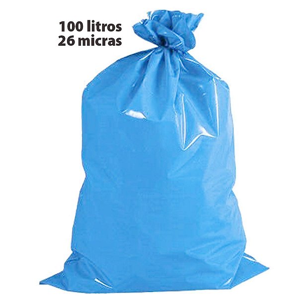 Saco Para Lixo 100L Azul 26 Micras Altaplast