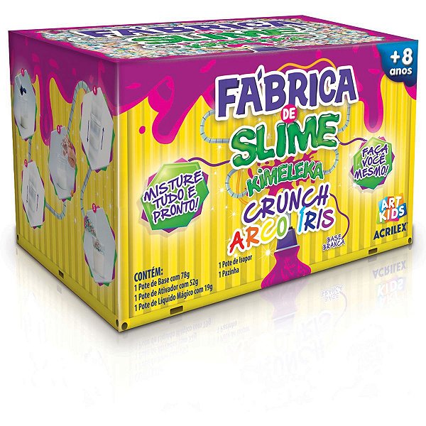 Slime Kimeleka Crunch Arco Iris Fab Acrilex
