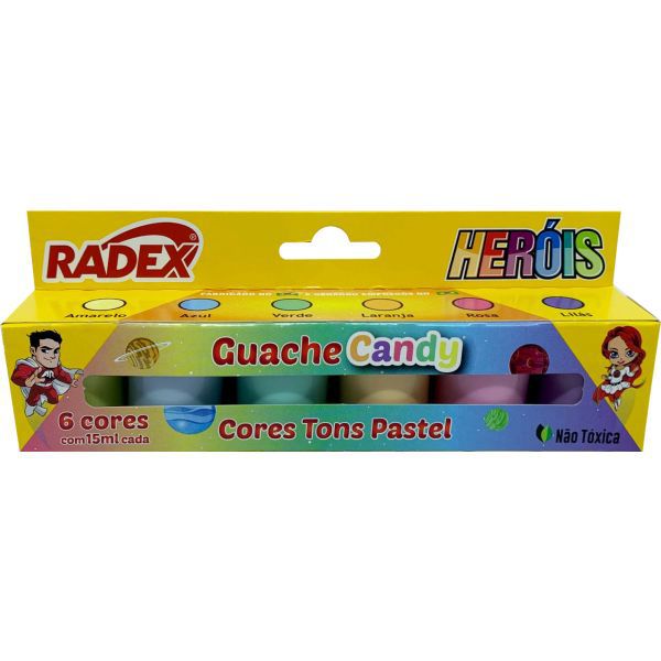 Tinta Guache 015Ml 6 Cores Candy Color Radex