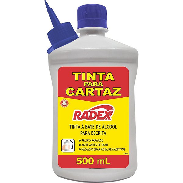 Tinta Marcador Permanente Tinta Refil Cartaz 500Ml. Azul Radex