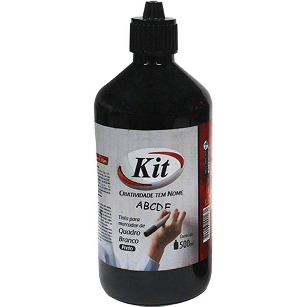 Tinta Marcador Quadro Branco Reabastecedor Preto 500 Ml. Kit